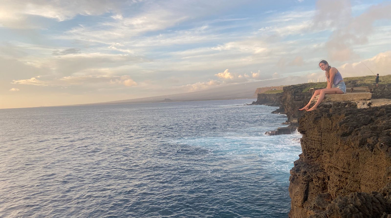 Girl overlooking the ocean