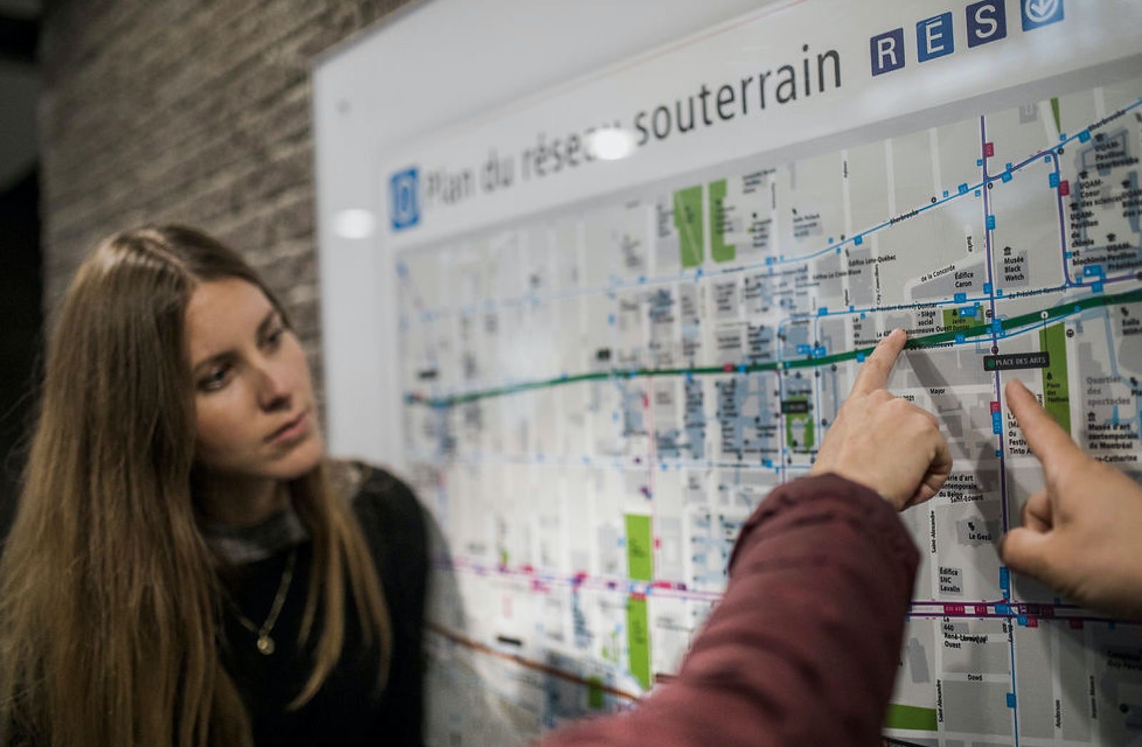 Girl looking at a map